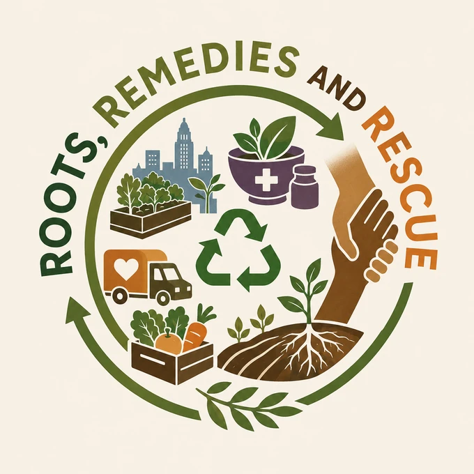 Roots, Remedies and Rescue — a circle of urban growing, food as medicine, and food recovery